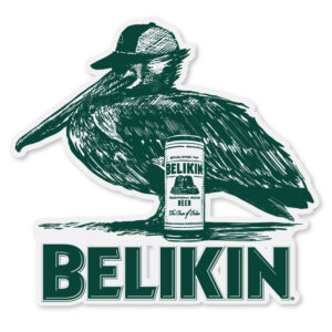 BELIKIN BIRD AND BEER DECAL - 4″ × 3.76″